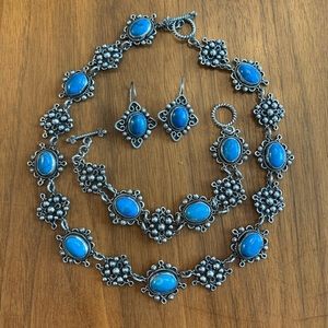Beautiful turquoise & sterling silver jewelry set